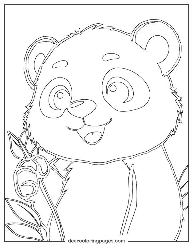 Panda Coloring Page - Simple Panda