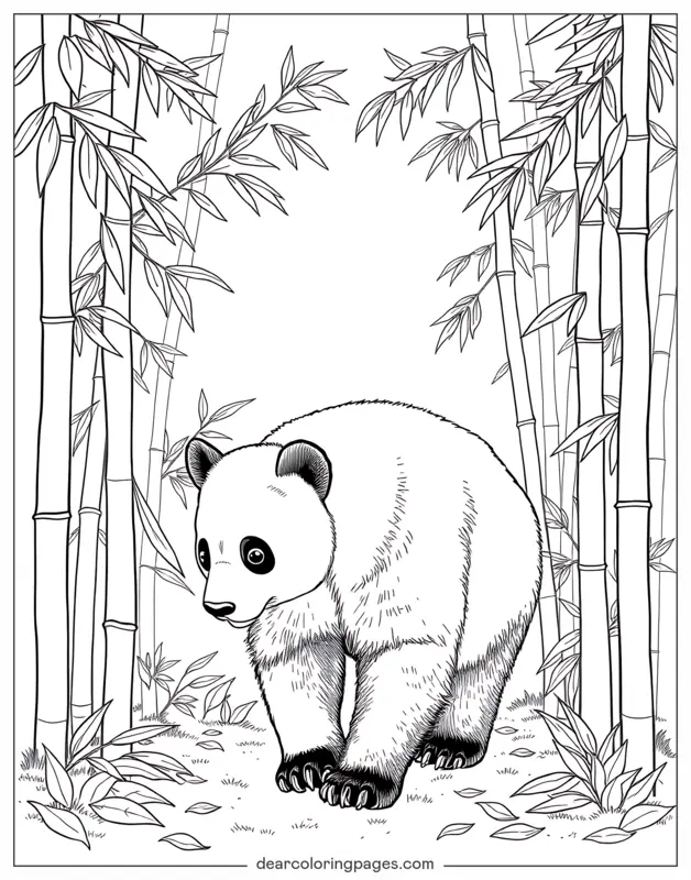 Panda Coloring Page - Realistic Panda