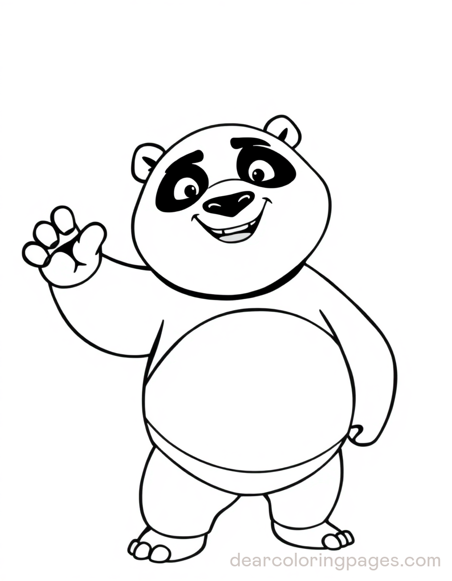 Cartoon-Panda winkend