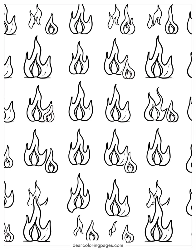 Patrón Dibujo para Colorear - Patrón de fuego