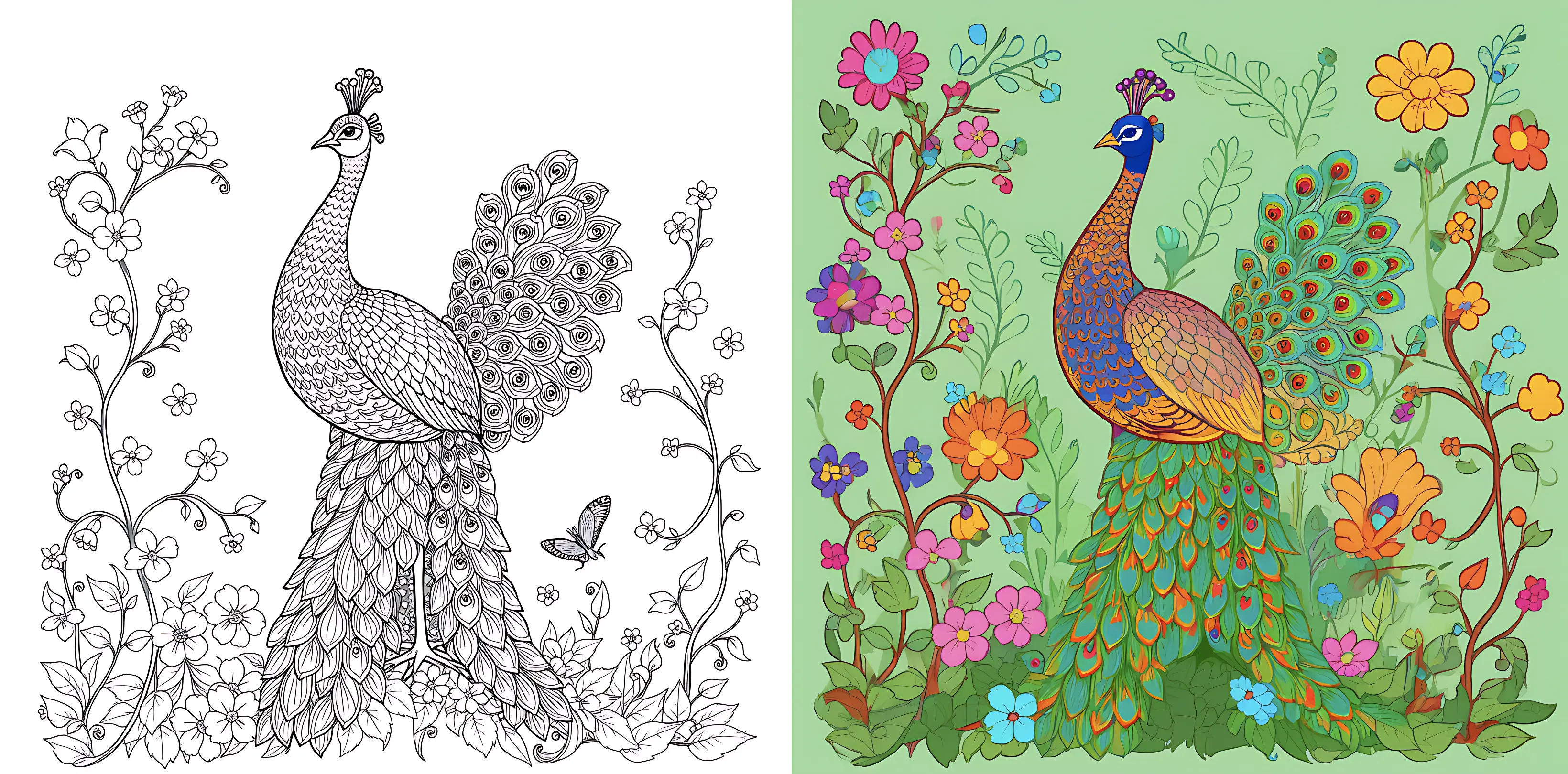Peacock Coloring Pages