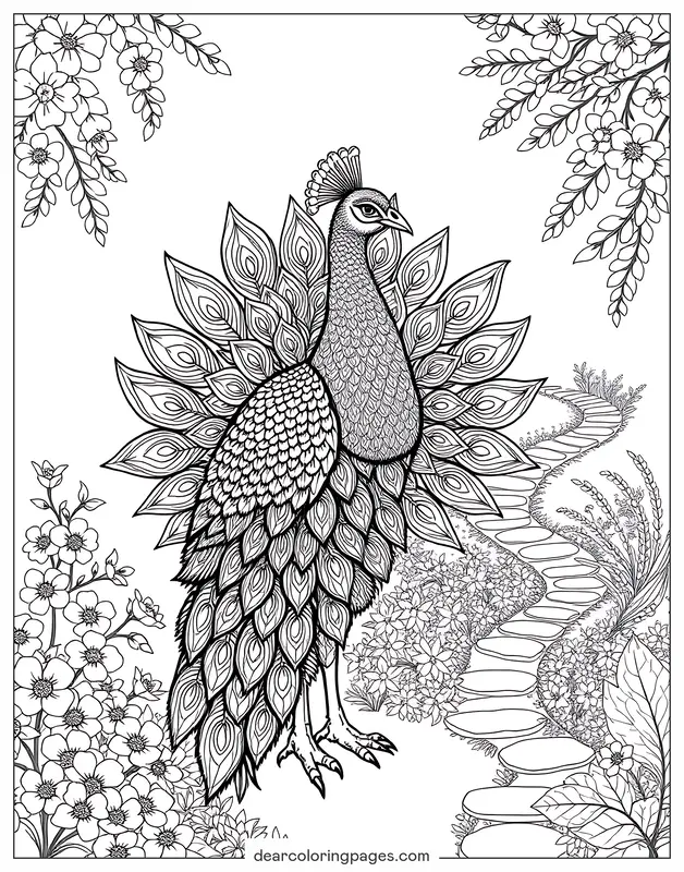 Peacock Coloring Page - Peacock
