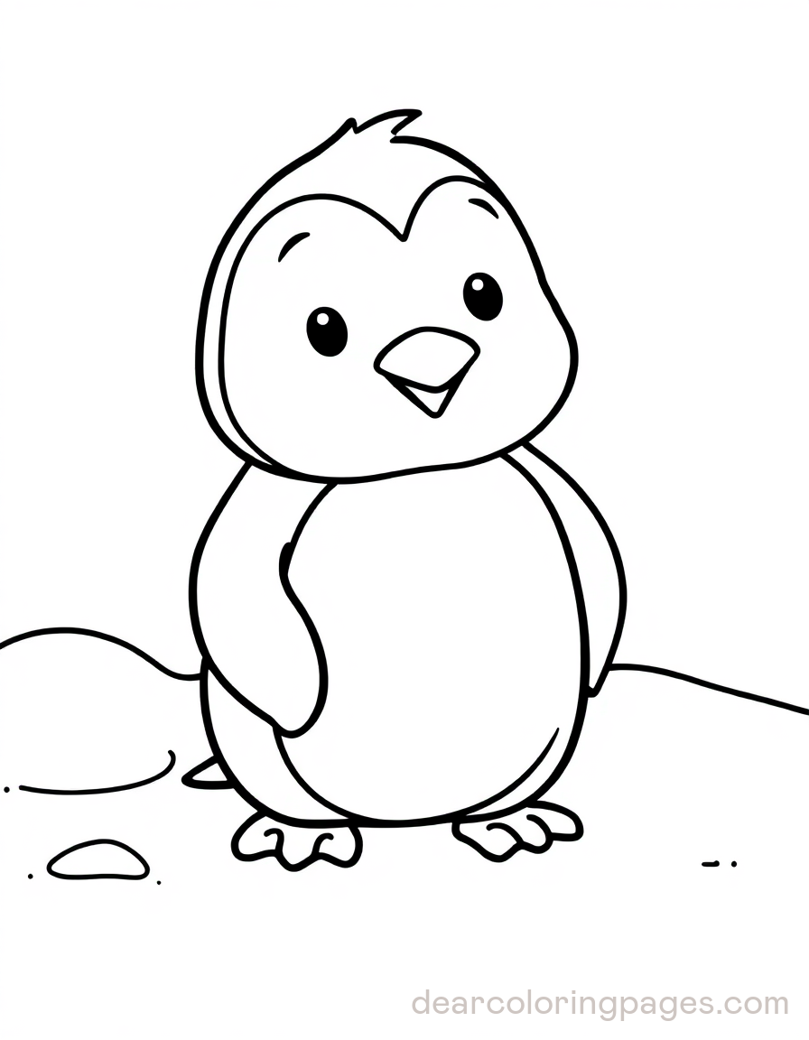 Disegno da Colorare di Pinguino da cartone