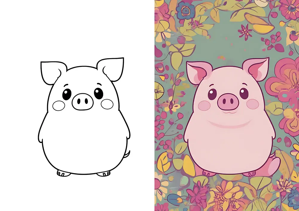 Cerdo Dibujos para Colorear