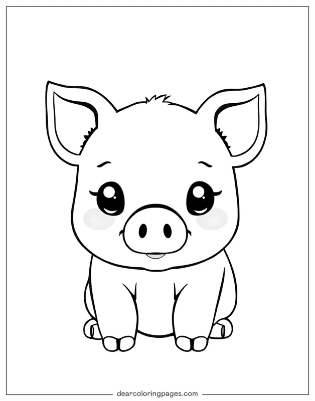 Cerdo Dibujo para Colorear - Dibujo para Colorear de Linda Cerdito