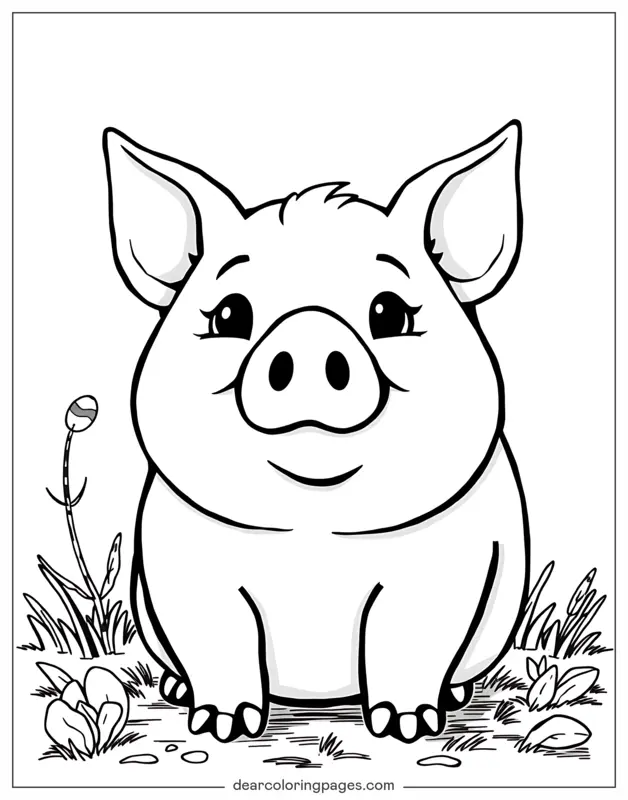 Cerdo Dibujo para Colorear - Cerdo