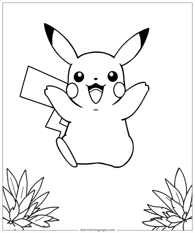 Pikachu Dibujo para Colorear - Pikachu