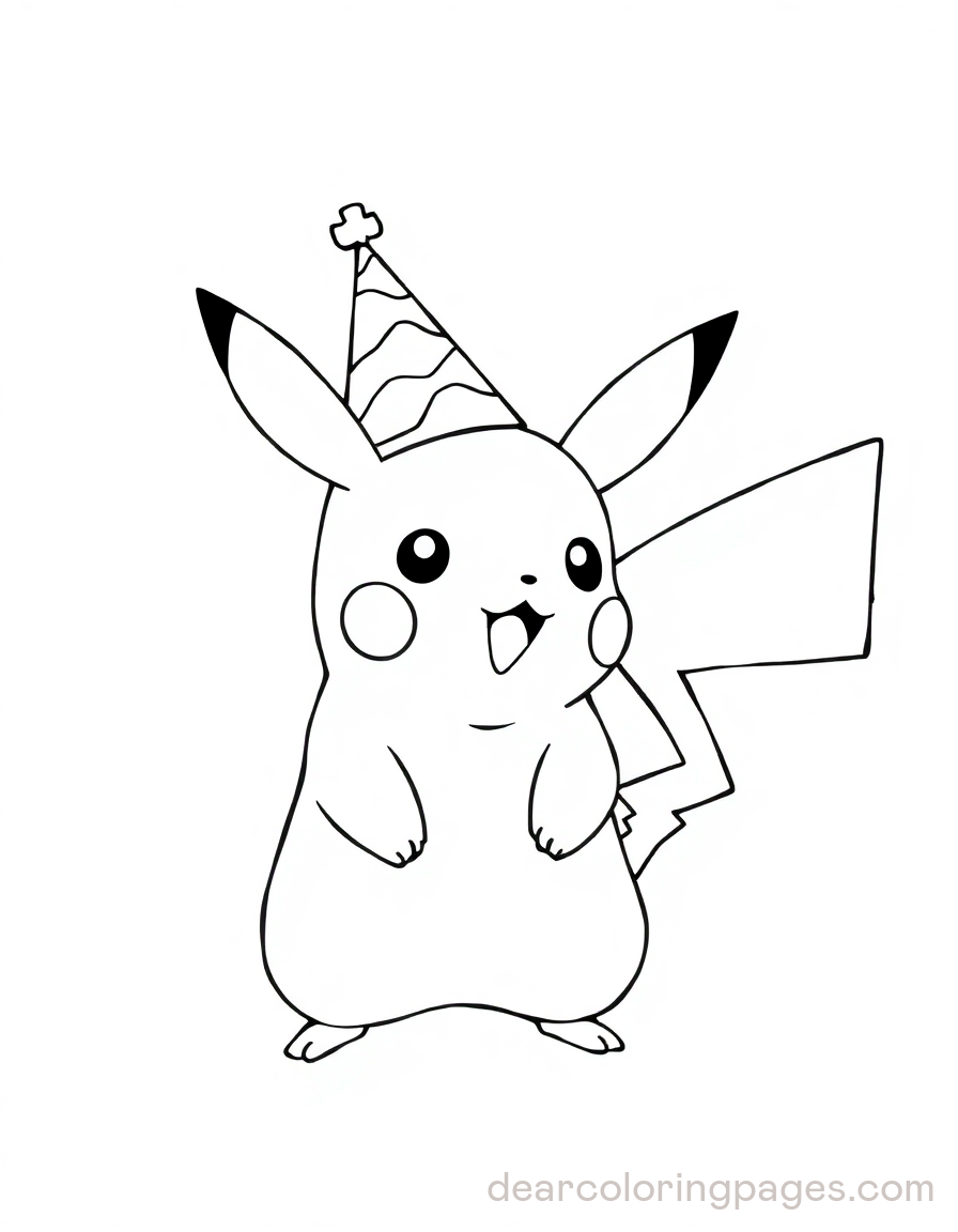 Pikachu Wearing Party Hat