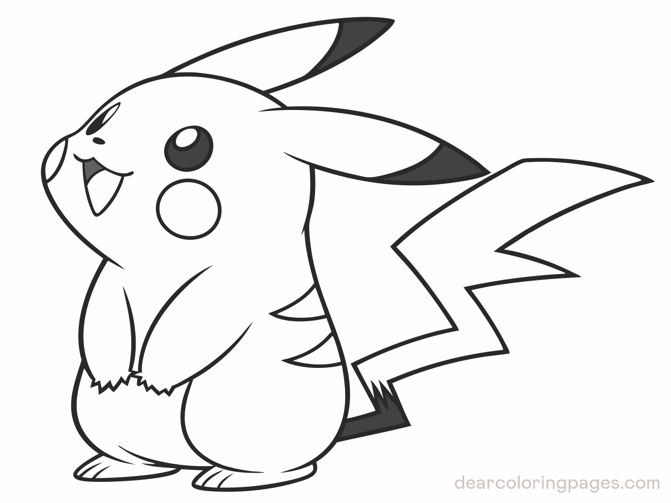 Simple Line Art Pikachu