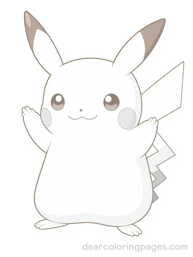 Soft Monochromatic illustration of Pikachu