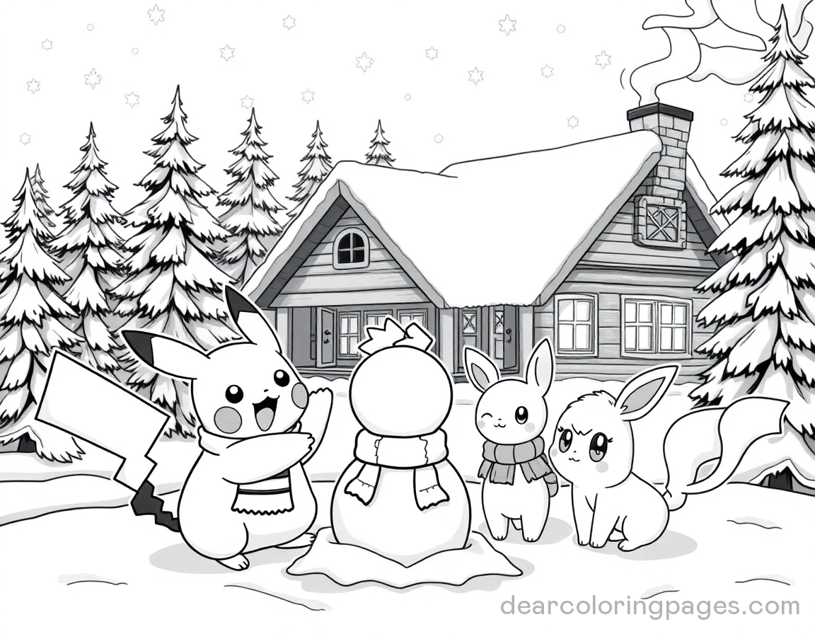 Pokemon Christmas Winter Scene