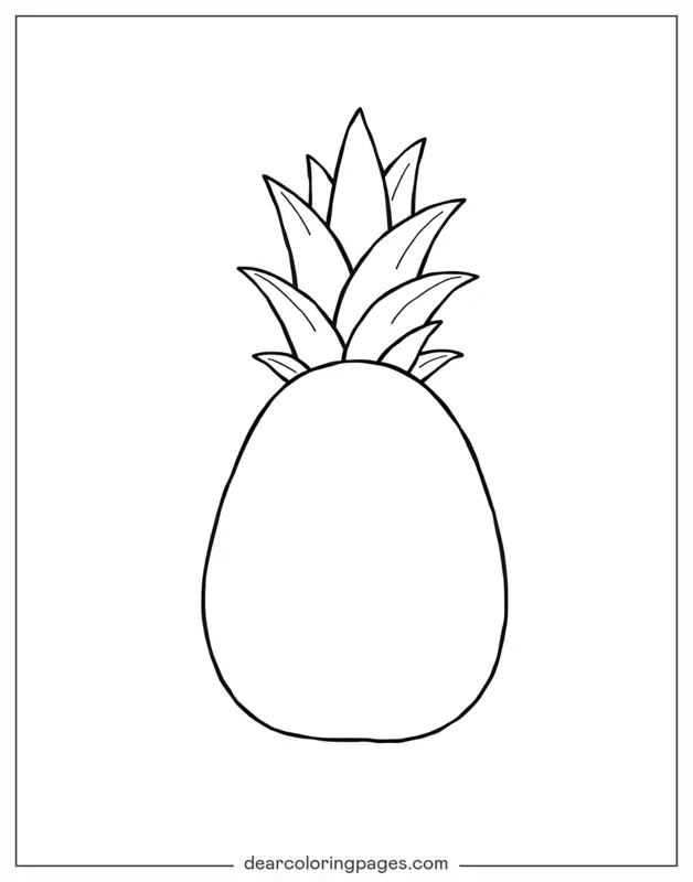 Pineapple Coloring Page - Simple Pineapple Outline