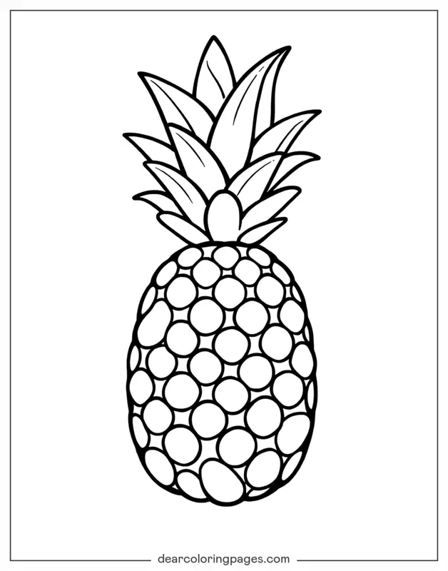 Pineapple Coloring Page - Circle Pop Pineapple