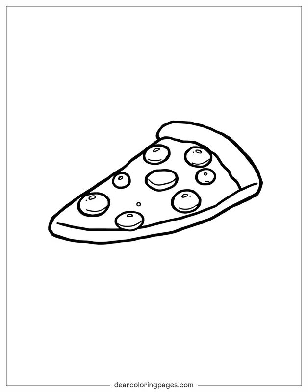 Coloriage de Pizza – Tranche de pizza