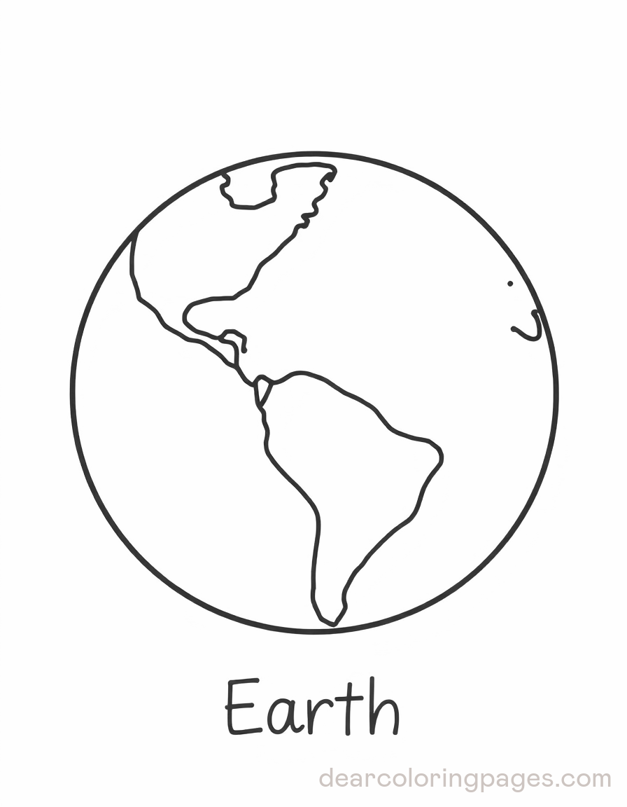 Earth Coloring Page - Earth