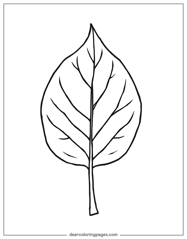 Foglia Disegno da Colorare - Foglia Disegnata a Mano