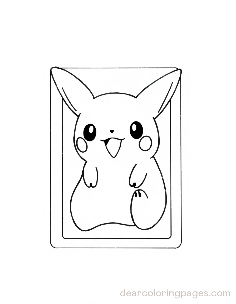 Pikachu Card Coloring Page