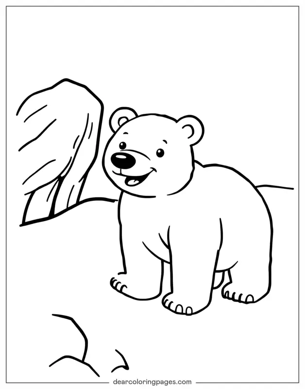 Eisbär Ausmalbild - Cartoon-Eisbär