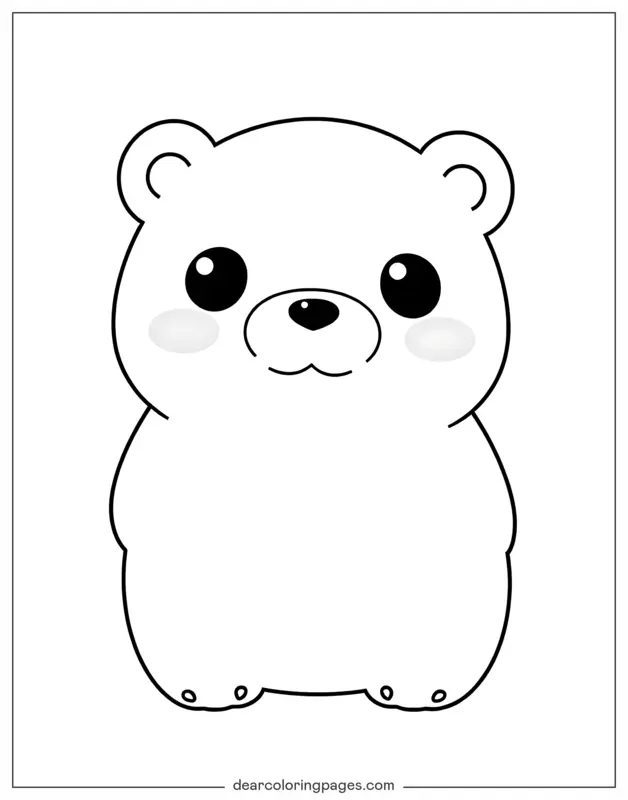 Eisbär Ausmalbild - Süßer Eisbär für Kinder