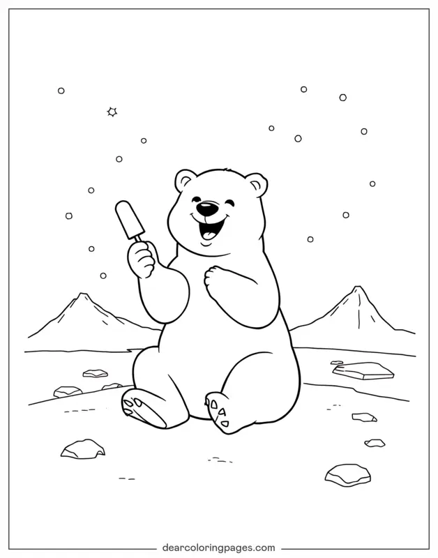 Animali Disegni da Colorare - Orso polare Disegno da Colorare