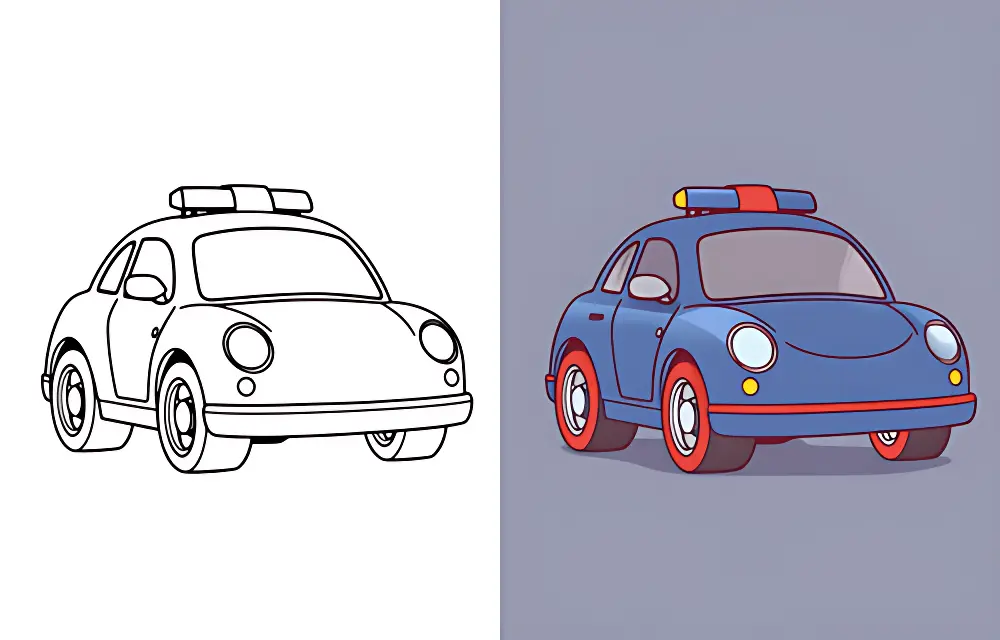 Police Car Coloring Pages | Dear Coloring Pages