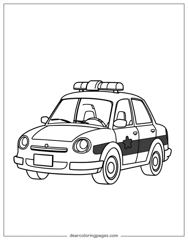 Auto della polizia Disegno da Colorare - Auto della polizia