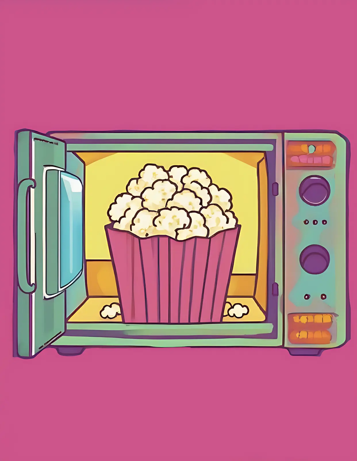 Essen Ausmalbilder - Popcorn Ausmalbild