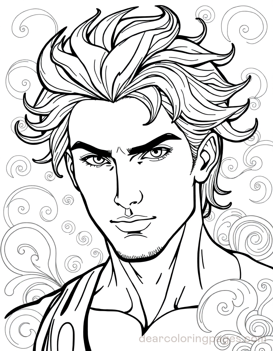 Portrait Coloring Page - Male Portrait