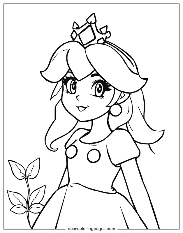 Mario Coloring Page - Princess Peach