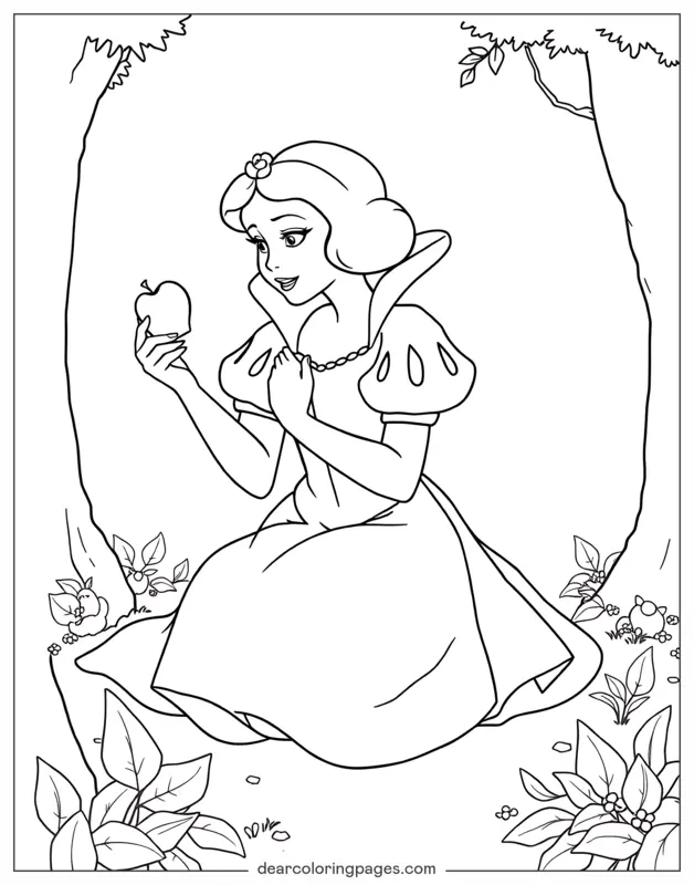 Adatto ai bambini Disegni da Colorare - Principessa Disegno da Colorare