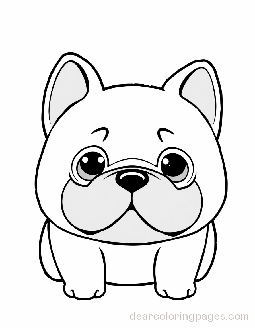 Pug Coloring Page - Cute Cartoon Pug