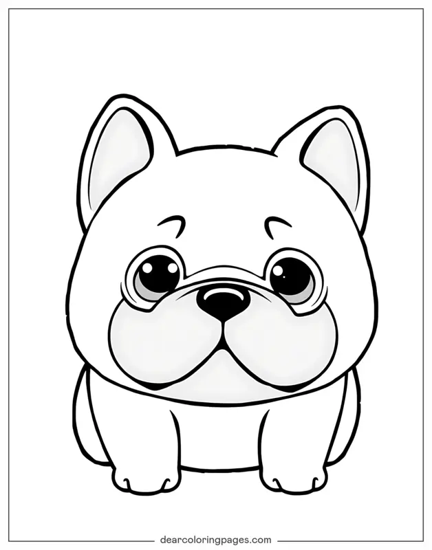 Mops Ausmalbild - Niedlicher Cartoon-Pug