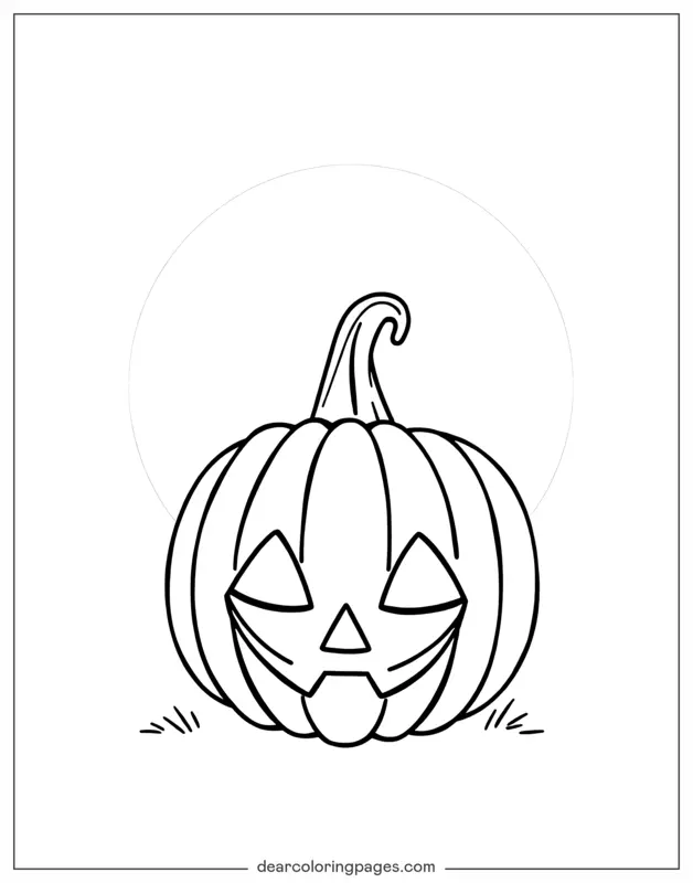 Calabaza Dibujo para Colorear - Jack O'Lantern Simple