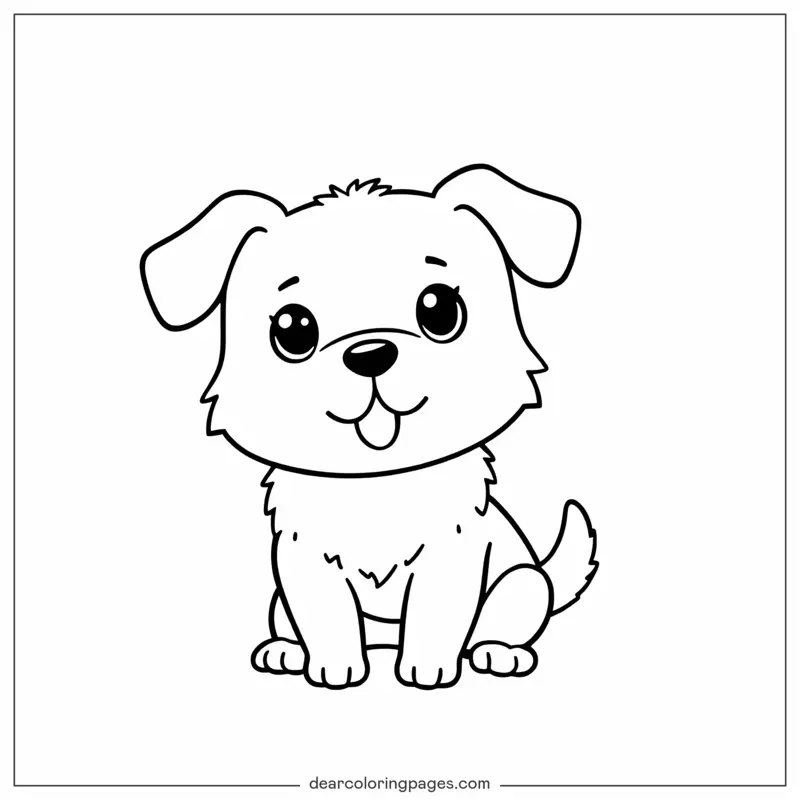 Puppy Coloring Page - Adorable Puppy Coloring Page for Kids