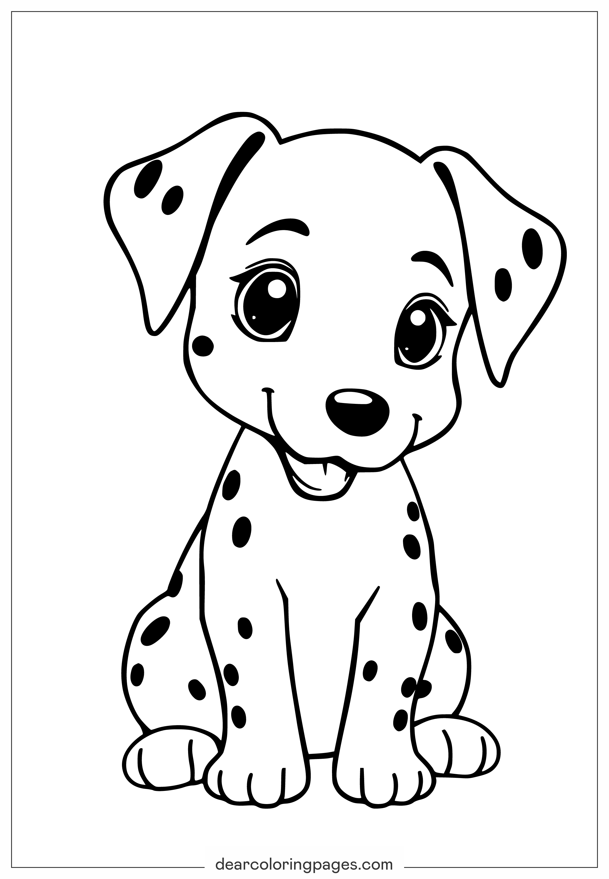 Cute Dalmatian Puppy Coloring Page