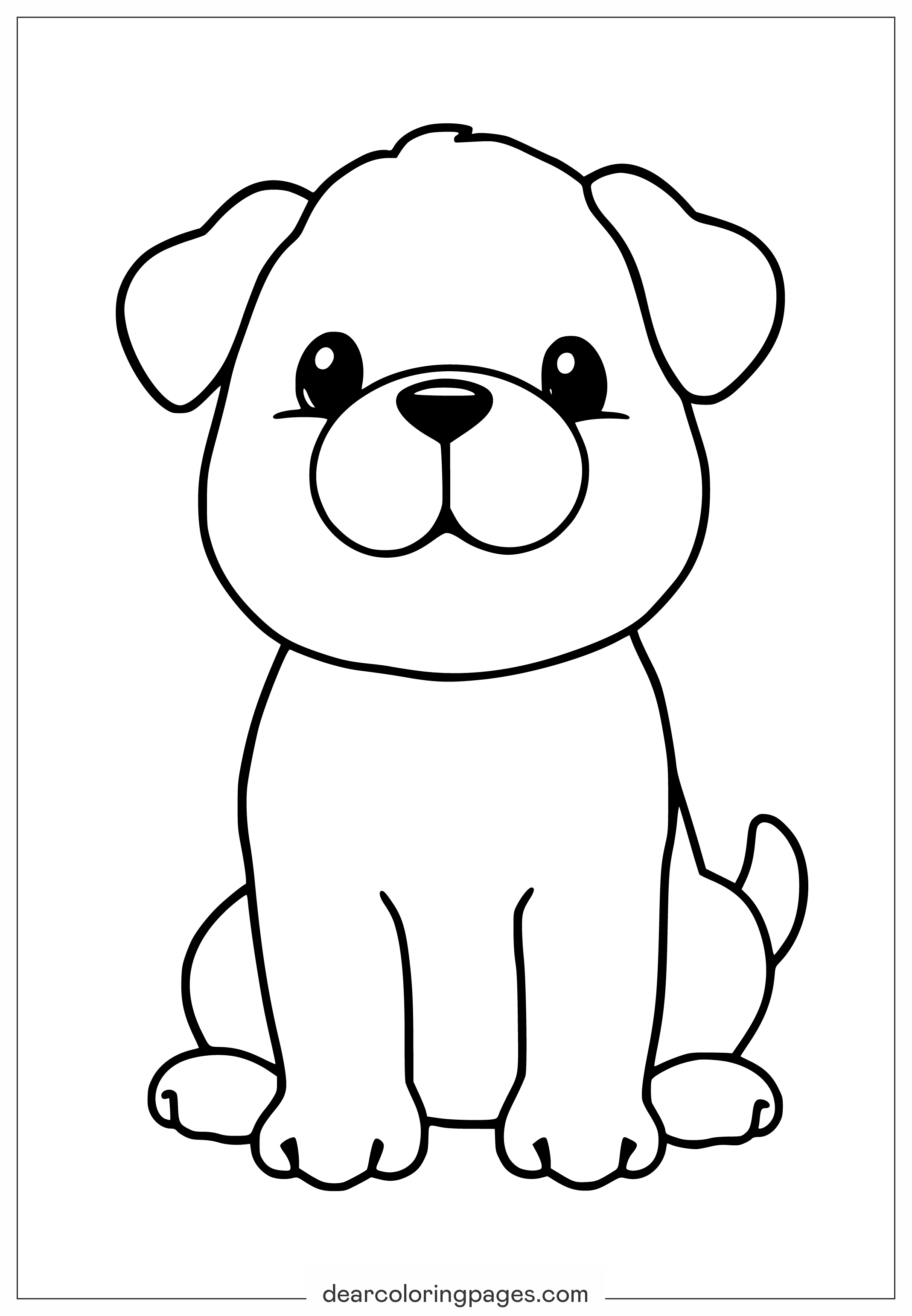 Adorable Puppy Dog Coloring Page