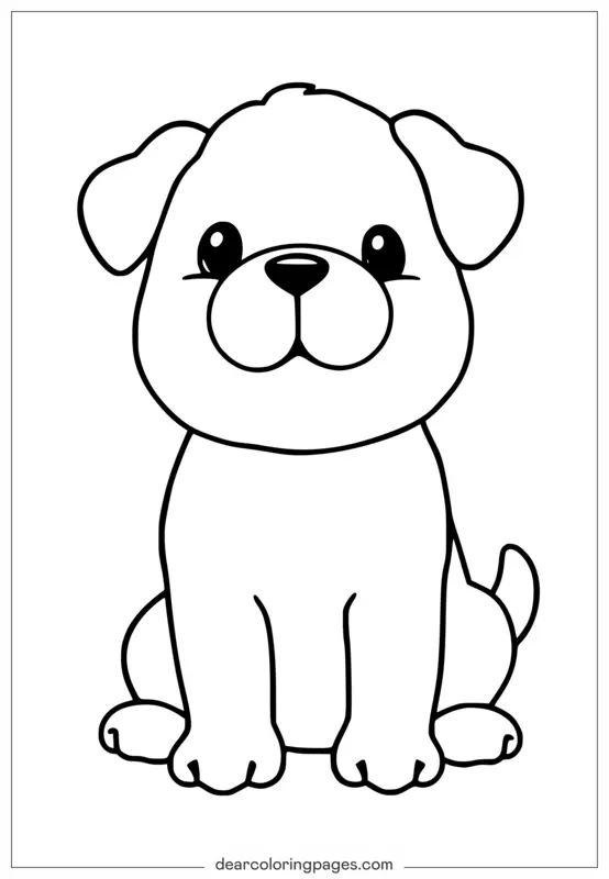 Puppy Coloring Page - Adorable Puppy Dog Coloring Page