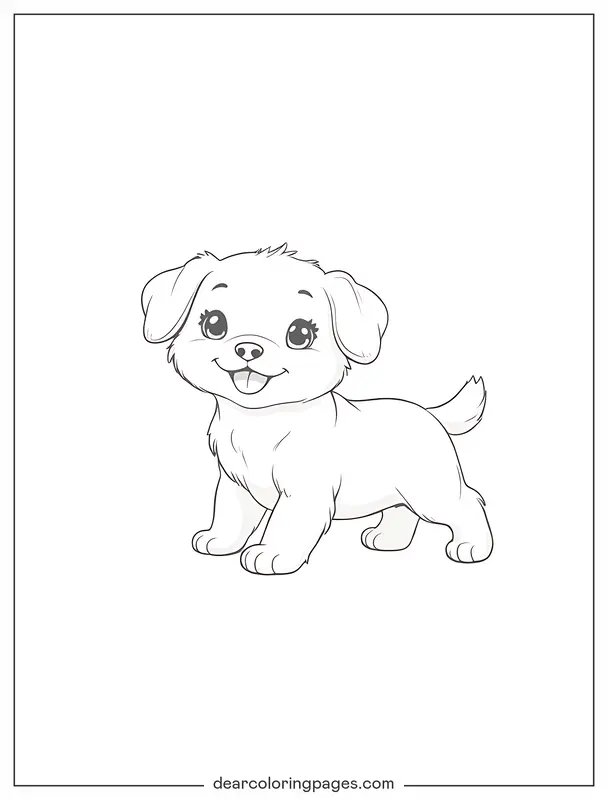Puppy Coloring Page - Puppy Sketch Coloring Page