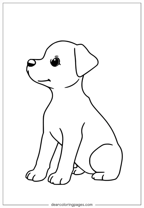 Puppy Coloring Page - Cute Puppy Coloring Page for Kids