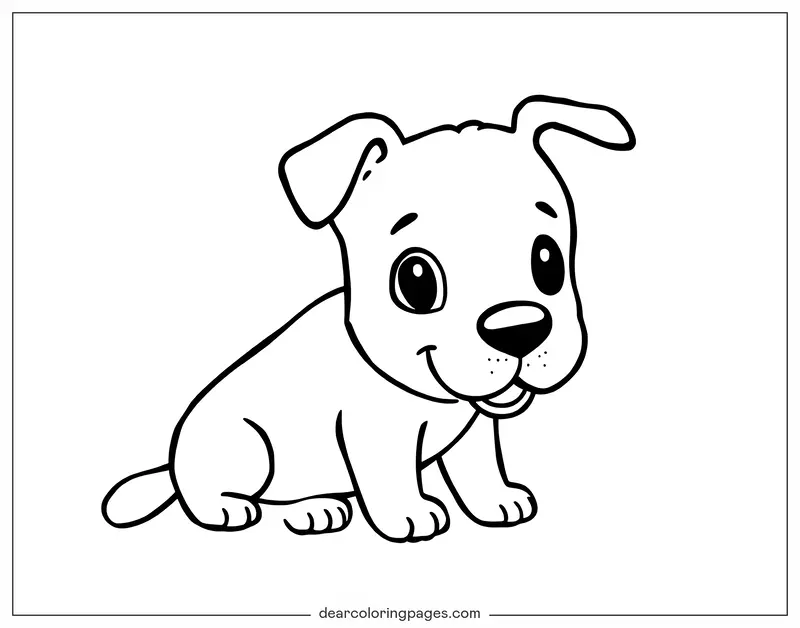 Puppy Coloring Page - Cute Puppy