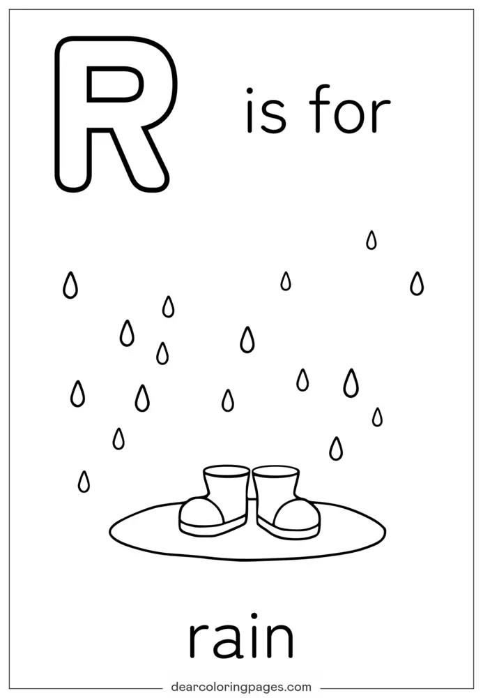 Buchstabe R ist für Regen