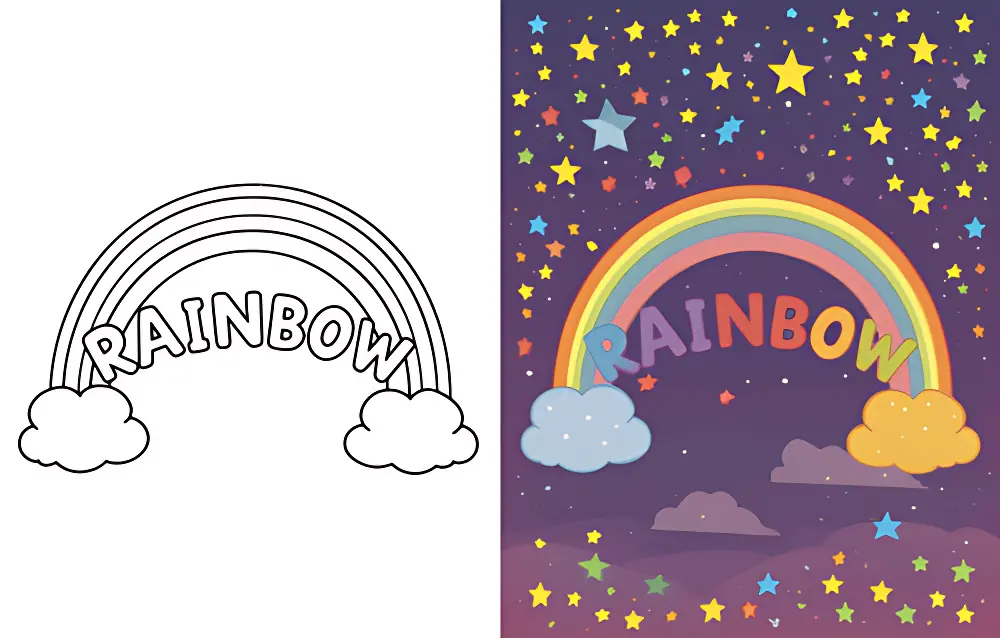 Arcobaleno Disegni da Colorare