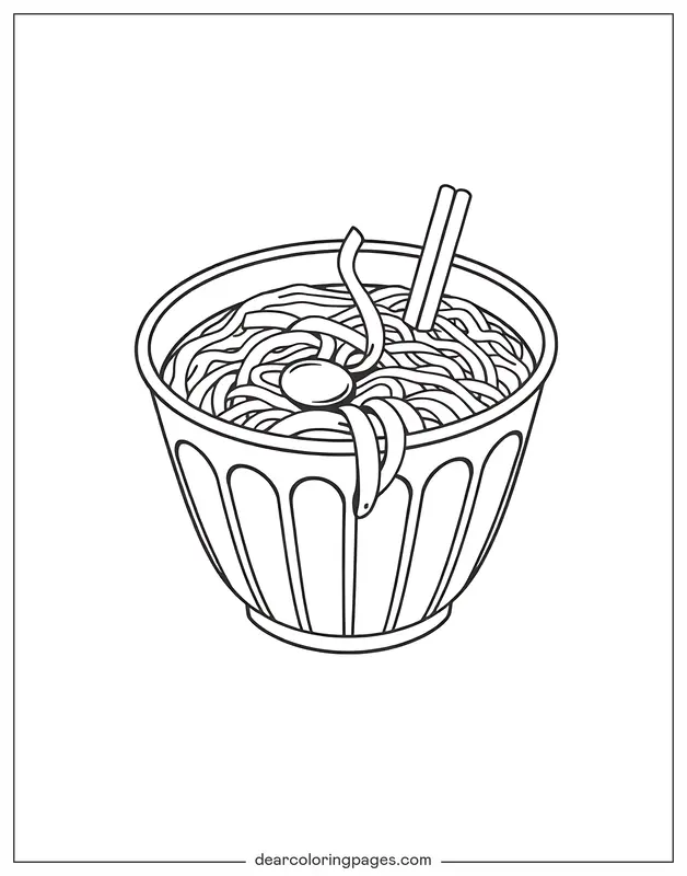 Ramen Coloring Page - Cup Noodle