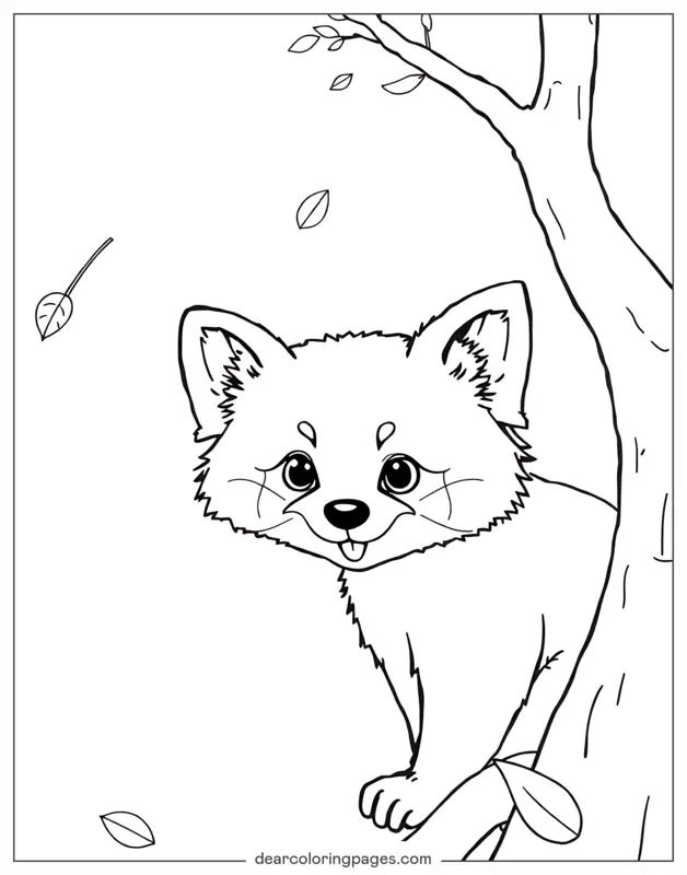 Panda rojo Dibujo para Colorear - Panda rojo