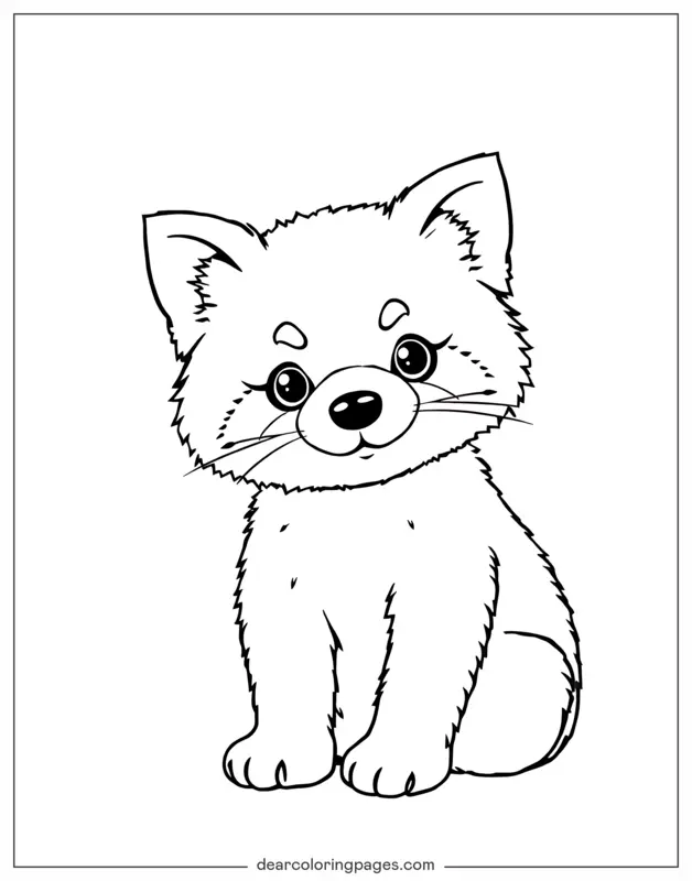 Panda rojo Dibujo para Colorear - Juguete Panda Rojo