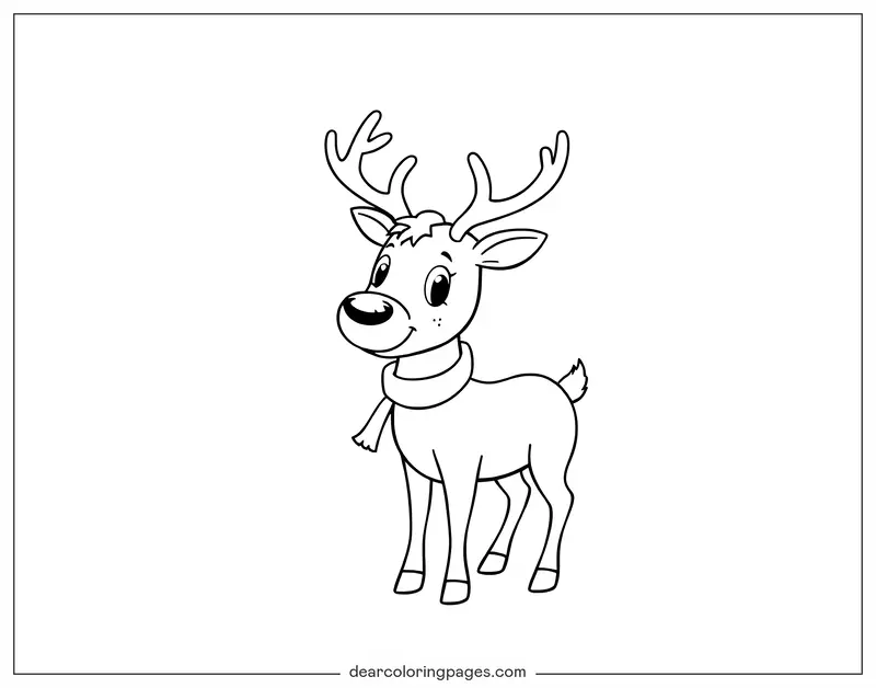 Reindeer Coloring Page - Baby Reindeer