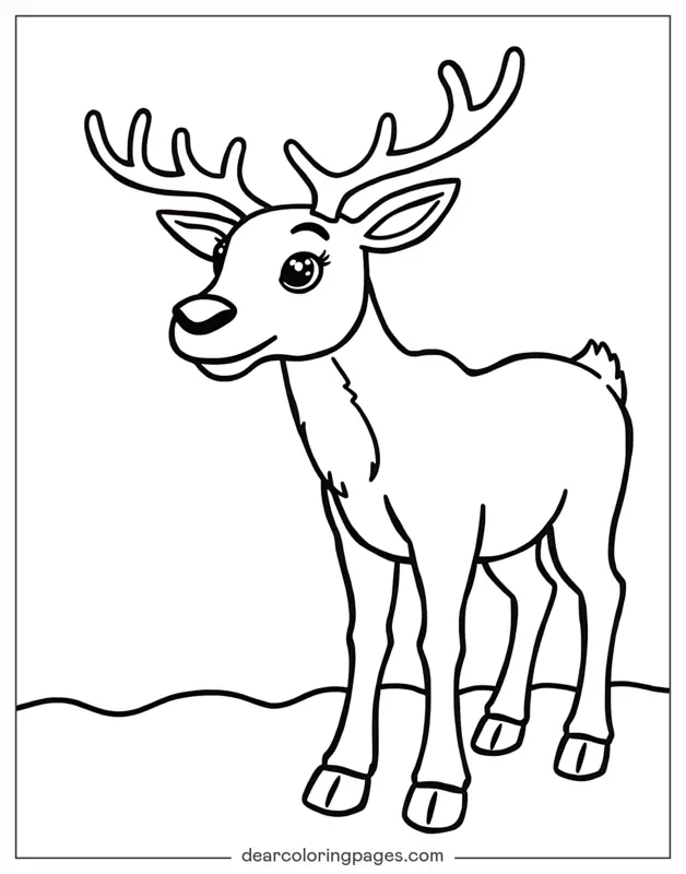 Reindeer Coloring Page - Reindeer Outline