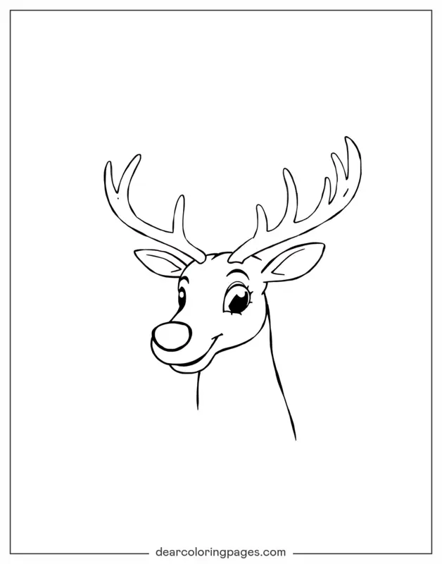 Reindeer Coloring Page - Cute Reindeer