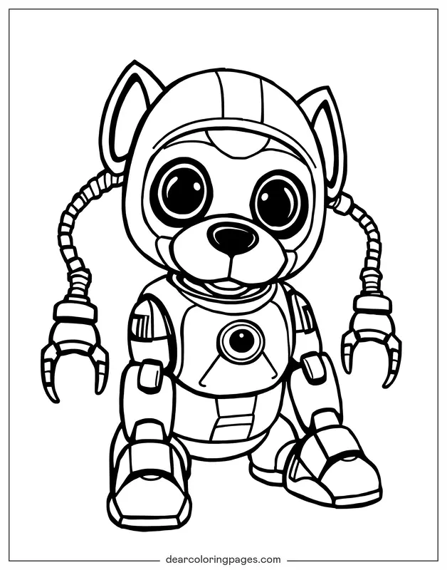 Puppy Coloring Page - Robot Dog