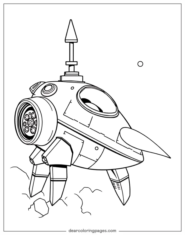 Rocket Coloring Page - Space Explorer